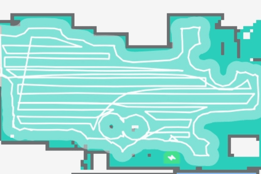 Showing the Roborock S7’s paths in the mobile phone app during a normal mopping process.
